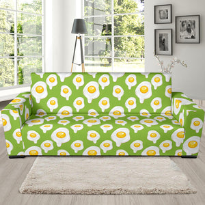 Fried Eggs Pattern Print Design 01 Sofa Slipcover