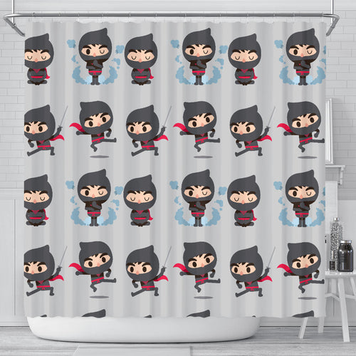 Cute Ninja Pattern Shower Curtain Fulfilled In US