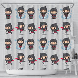Cute Ninja Pattern Shower Curtain Fulfilled In US