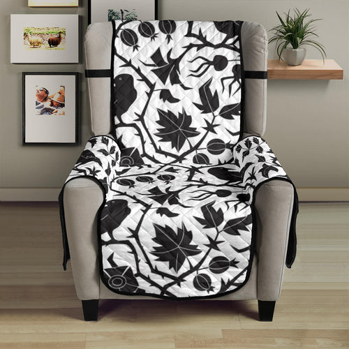 Crow dark floral pattern Chair Cover Protector