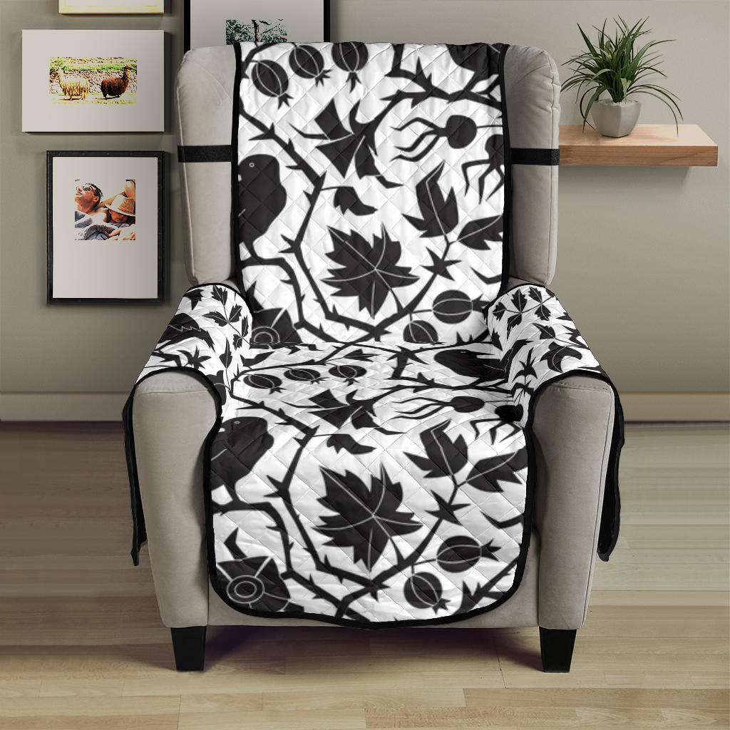 Crow dark floral pattern Chair Cover Protector