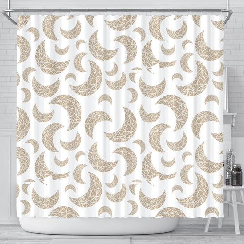 Cool Gold Moon Abstract Pattern Shower Curtain Fulfilled In US