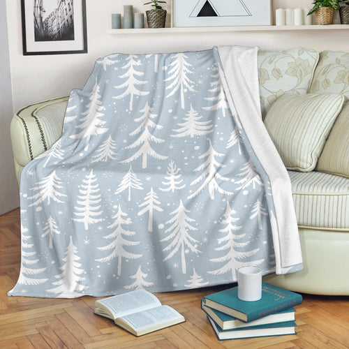 Christmas Tree Winter Forest Pattern Premium Blanket