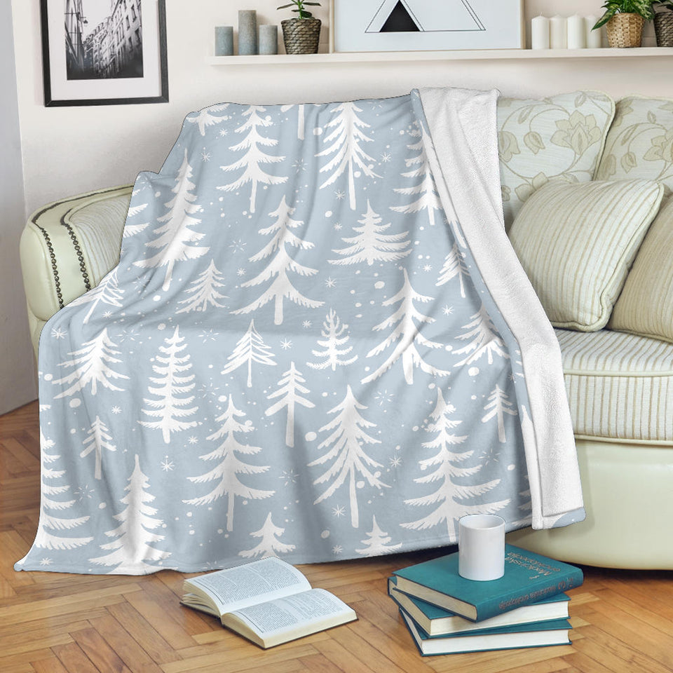 Christmas Tree Winter Forest Pattern Premium Blanket