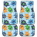 Alien Pattern Print Design 04 Front and Back Car Mats
