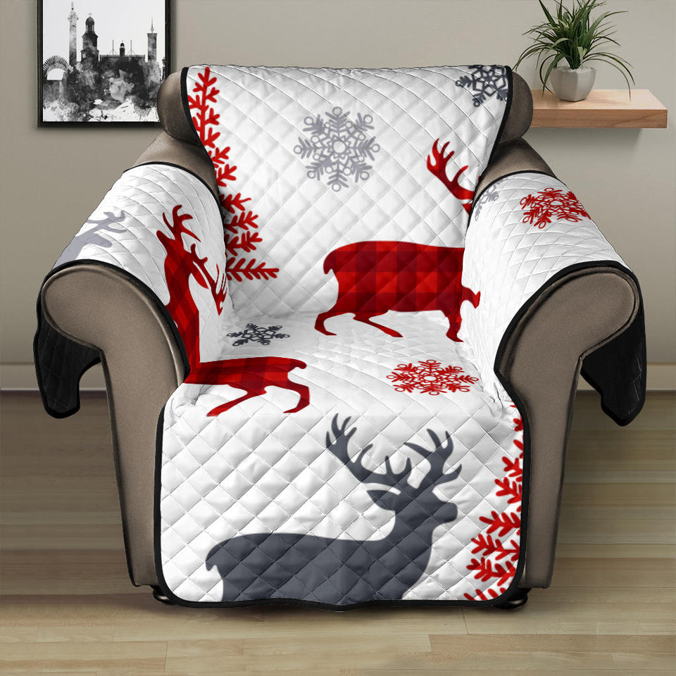 Deer tree snowflakes chrismas pattern Recliner Cover Protector