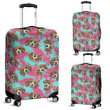 Beagle Muzzles Turquoise Paint Splashes Pink Pattern Luggage Covers