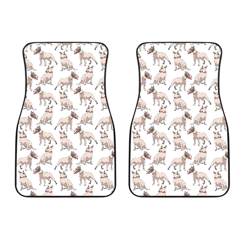Bull Terrier Pattern Print Design 04 Front Car Mats