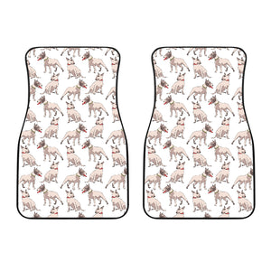 Bull Terrier Pattern Print Design 04 Front Car Mats