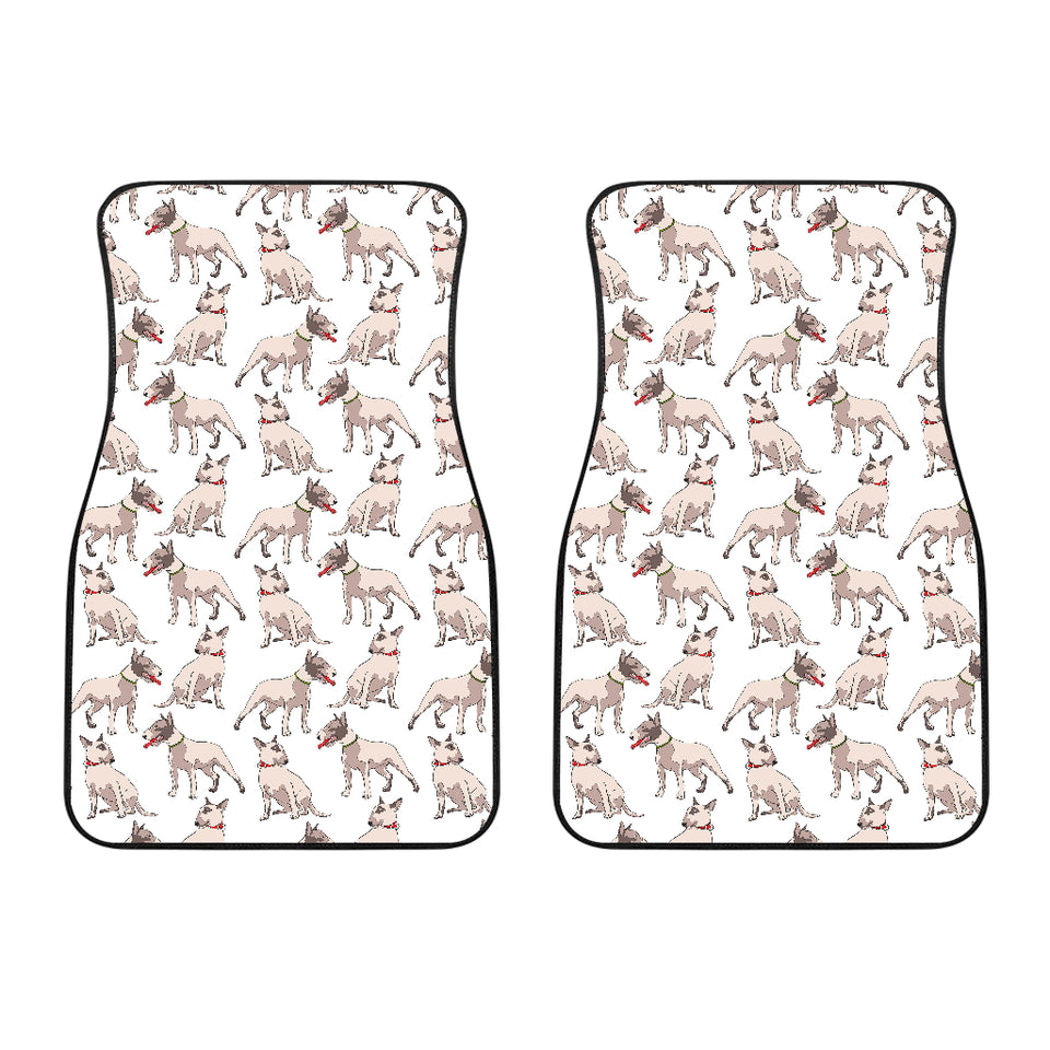 Bull Terrier Pattern Print Design 04 Front Car Mats