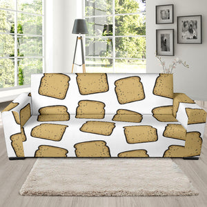 Bread Toast Pattern Print Design 03 Sofa Slipcover