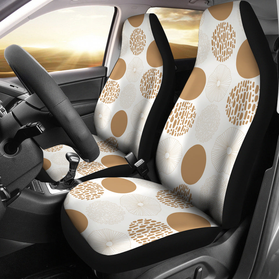 Gold Texture Mushroom Pattern Universal Fit Car Seat Covers