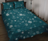 Snowflake pattern dark background Quilt Bed Set