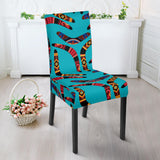 Boomerang Australian Aboriginal Ornament Blue Background Dining Chair Slipcover