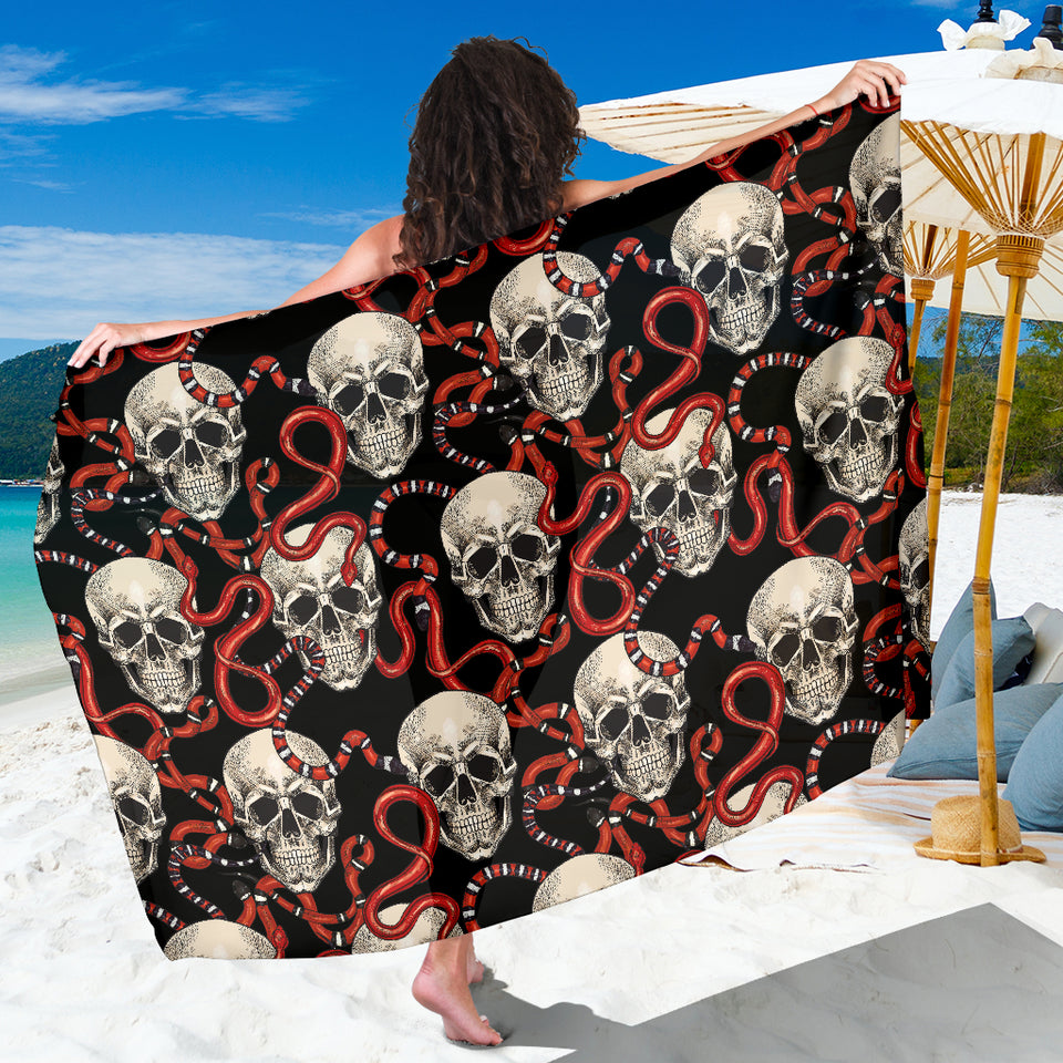 Red Snake Skull Pattern Sarong