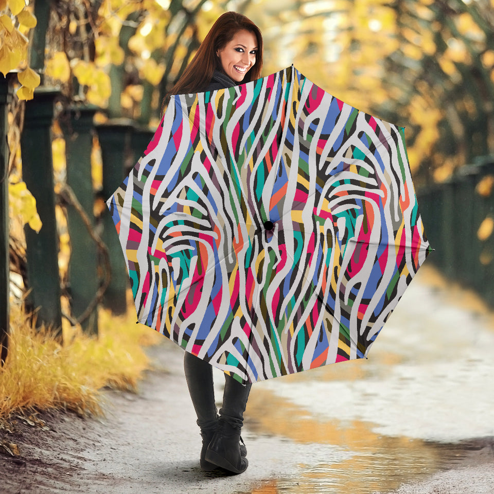 Colorful Zebra Skin Pattern Umbrella