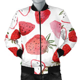 Watercolor Hand Drawn Beautiful Strawberry Pattern Men'S Bomber Jacket