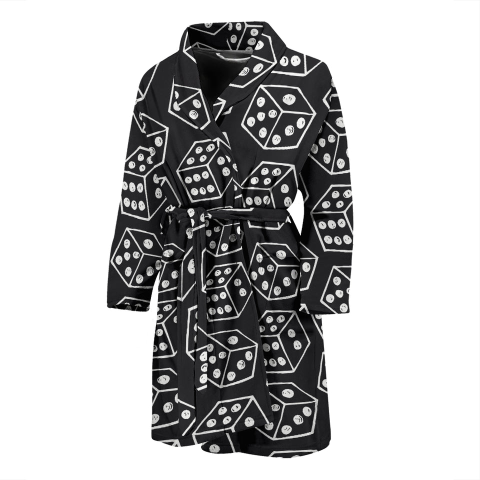 Dice Pattern Print Design 01 Men's Bathrobe
