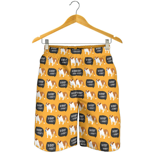 English Bulldog Pattern Print Design 04 Men Shorts