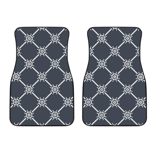 Nautical Steering Wheel Rope Pattern Front Car Mats