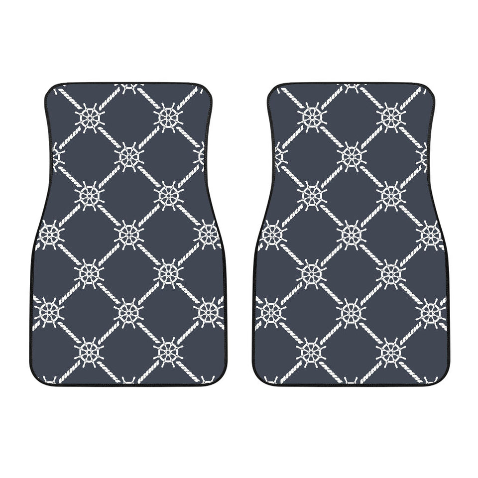 Nautical Steering Wheel Rope Pattern Front Car Mats