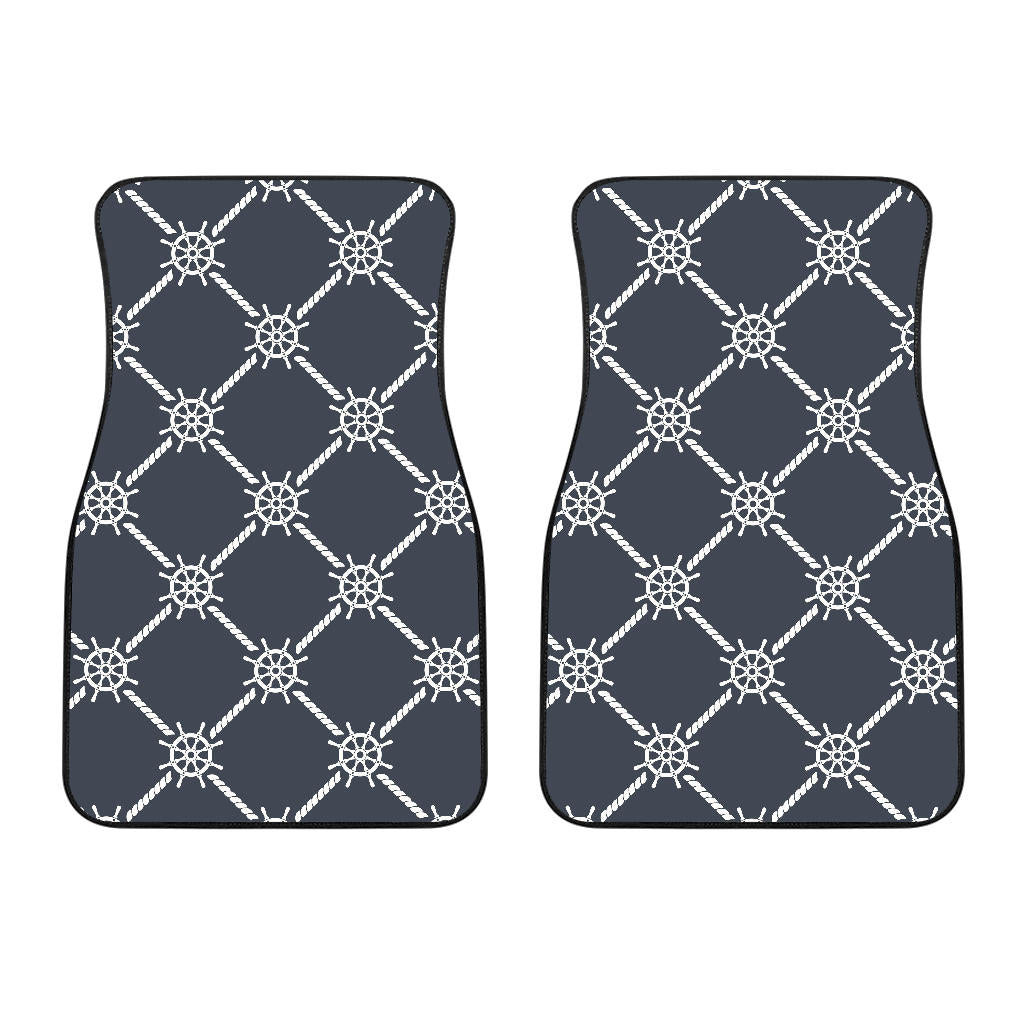 Nautical Steering Wheel Rope Pattern Front Car Mats