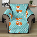 Fox pattern blue b ackground Recliner Cover Protector