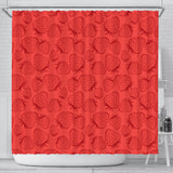 Strawberry Pattern Red Background Shower Curtain Fulfilled In US