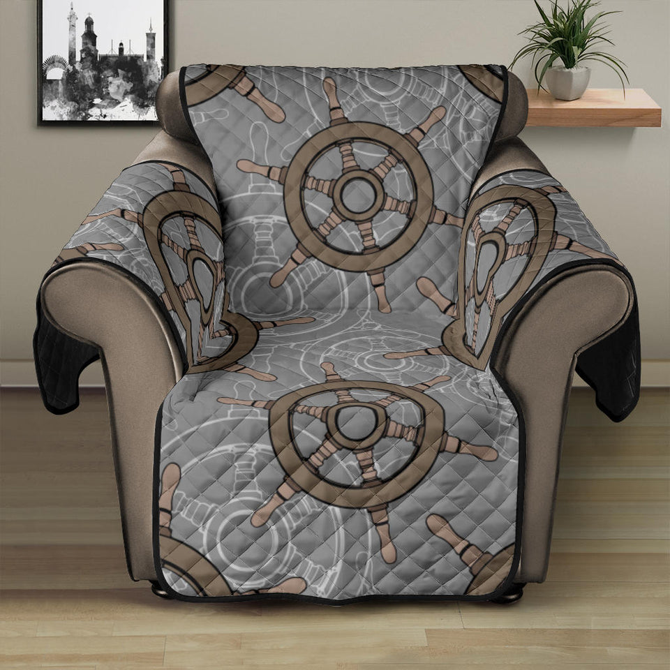 nautical wood steering wheel pattern Recliner Cover Protector