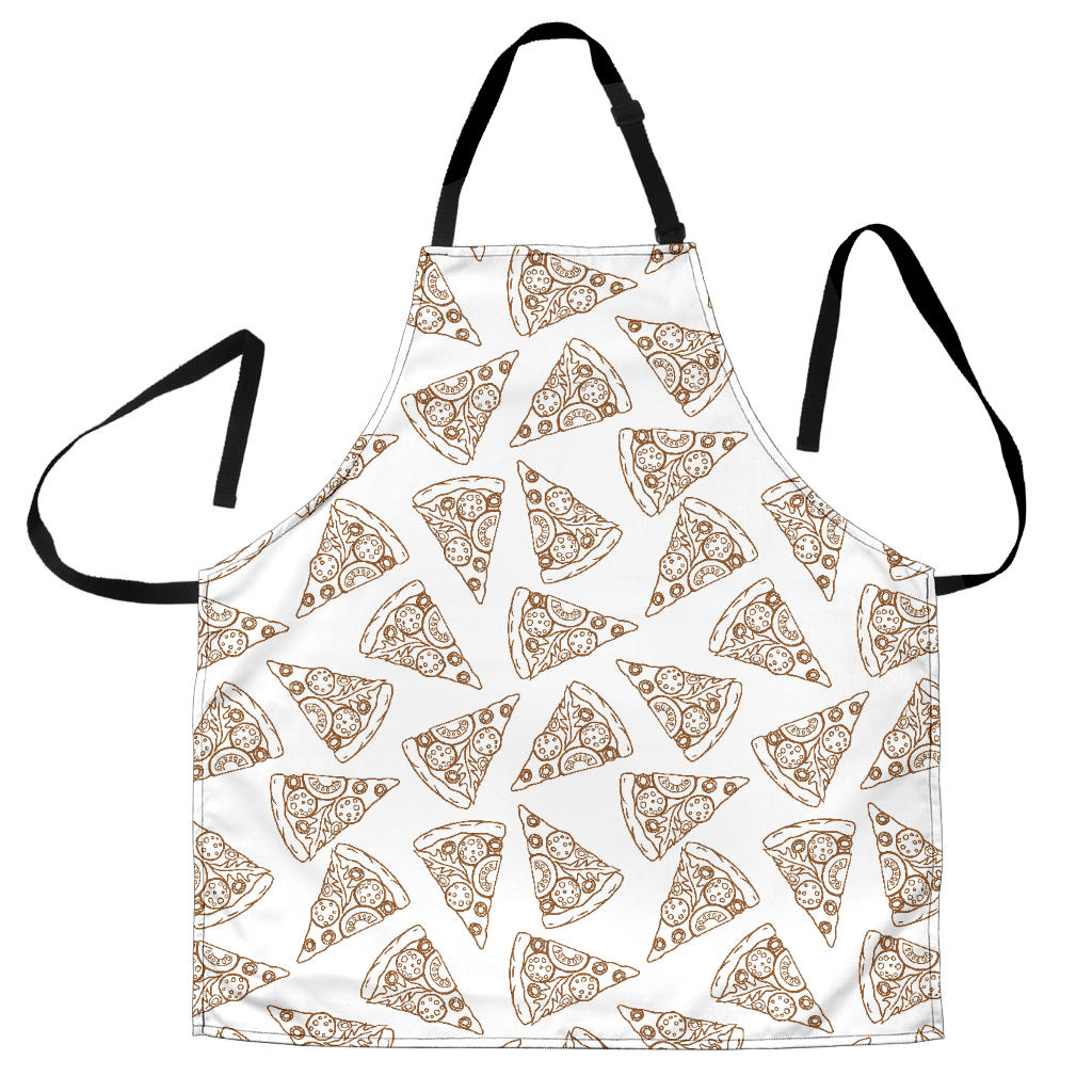 Hand Drawn Pizza Pattern Adjustable Apron