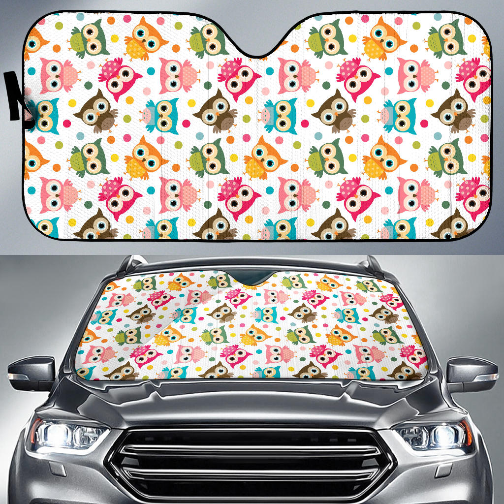 Color Cute Owl Pattern Car Sun Shade