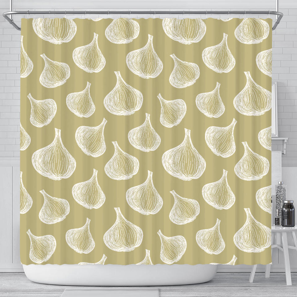 Garlic Design Pattern Shower Curtain Fulfilled In US