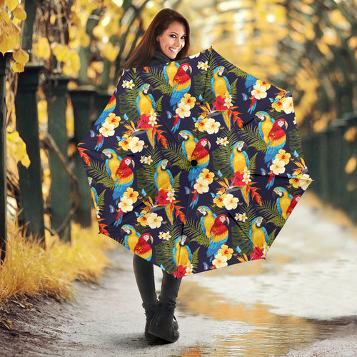 Colorful Parrot Flower Pattern Umbrella
