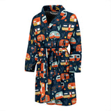 Camper Van Pattern Print Design 05 Men's Bathrobe