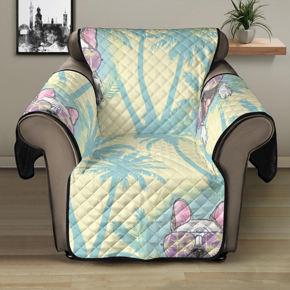 French bulldog hawaii blackground Recliner Cover Protector