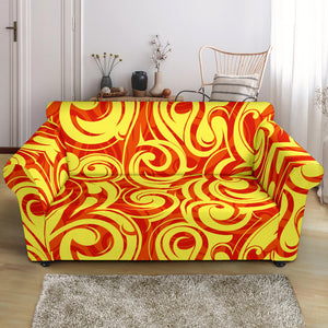 Fire Flame Design Pattern Loveseat Couch Slipcover