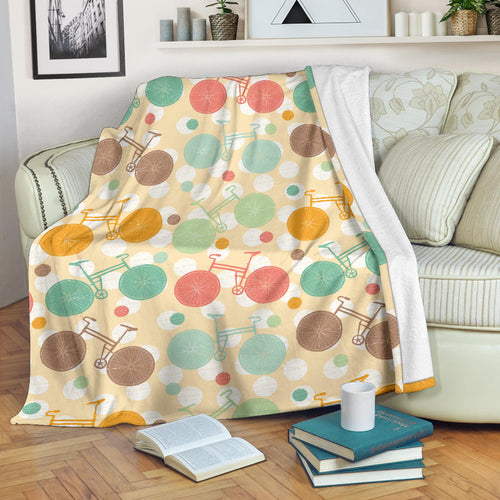 Bicycle Pattern Print Design 01 Premium Blanket