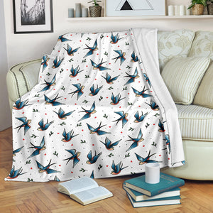 Swallow Pattern Print Design 04 Premium Blanket