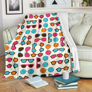 Sun Glasses Pattern Print Design 03 Premium Blanket