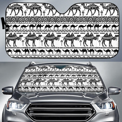 Camel Polynesian Tribal Pattern Car Sun Shade