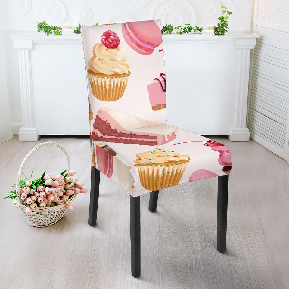 Cake Cupcake Sweets Pattern Dining Chair Slipcover