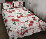 Hand drawn cherry pattern Quilt Bed Set