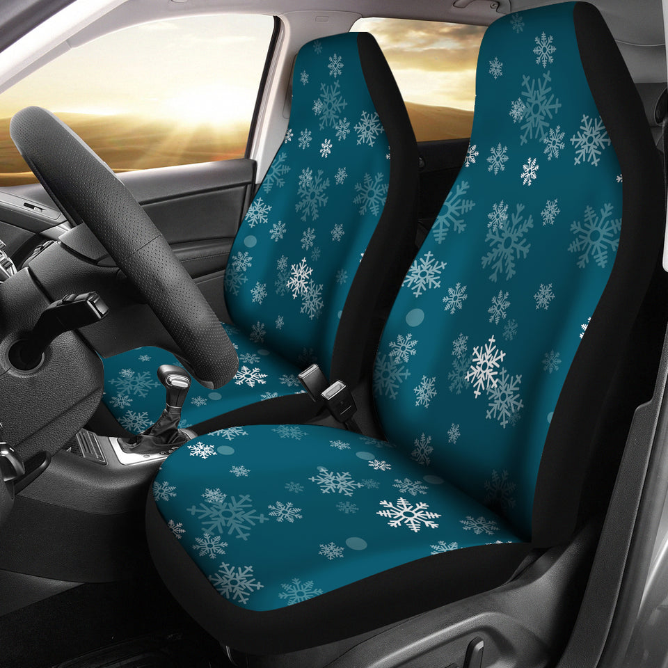 Snowflake Pattern Dark Background  Universal Fit Car Seat Covers
