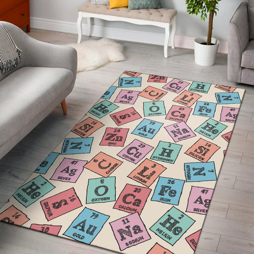 Chemistry Periodic Table Pattern Print Design 02 Area Rug