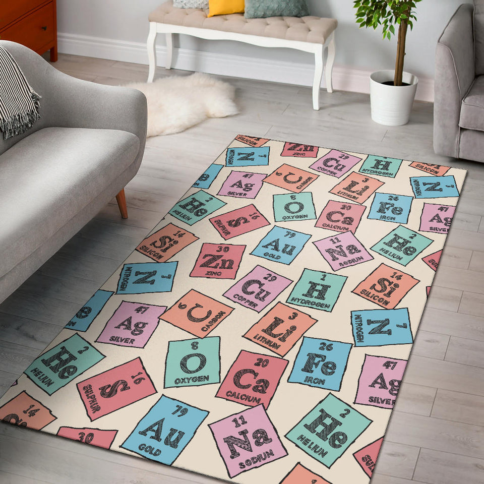 Chemistry Periodic Table Pattern Print Design 02 Area Rug