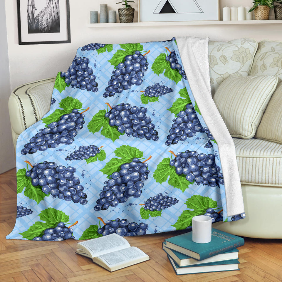 Watercolor Grape Pattern Premium Blanket