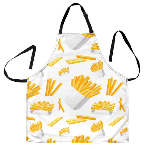 French Fries White Paper Box Pattern Adjustable Apron