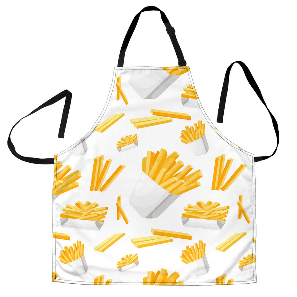 French Fries White Paper Box Pattern Adjustable Apron