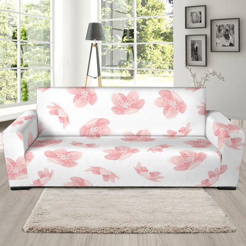 Pink Sakura Cherry Blossom Pattern Sofa Slipcover