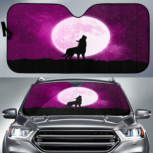 Wolf Howling At Moon Car Sun Shade Auto Sun Shade